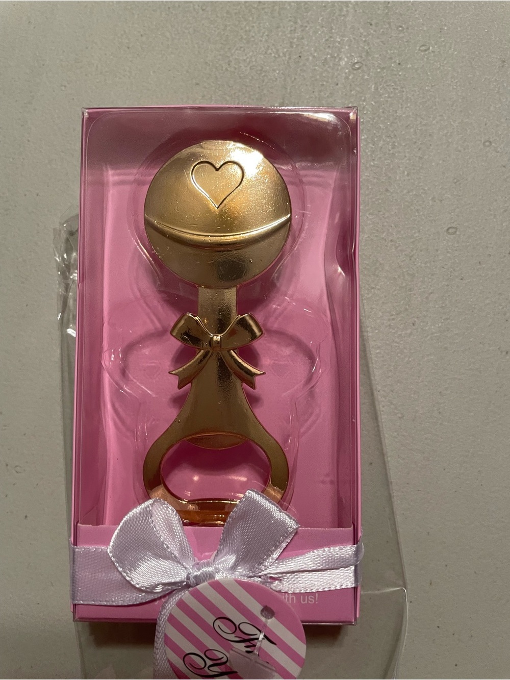 Gold Heart Bottle Opener with Bow - Home Accents Baby shower gifts 14pc New